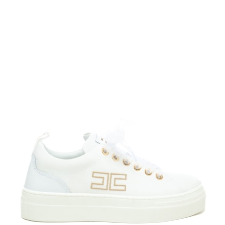 sneakers da bambina in pelle con dettagli dorati bianche 
