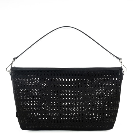borsa da donna mashup in canvas laserato nera 