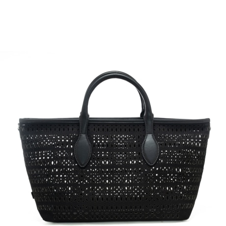 borsa grande da donna mashup in canvas laserato nera
