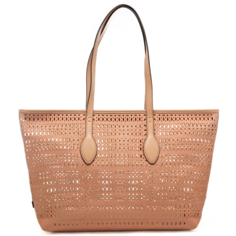 shopping bag da donna mashup in canvas laserato rosa antico 