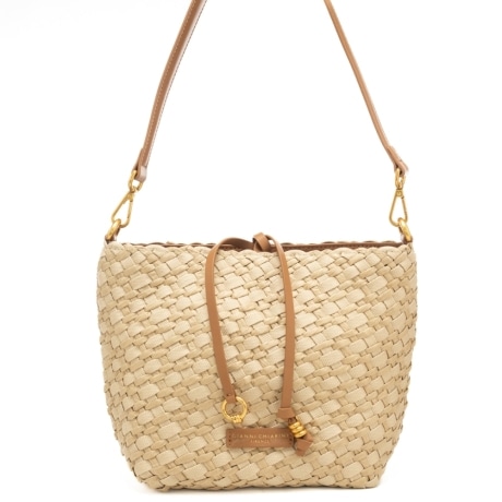 borsa da donna mercy in rafia intrecciata con manico rimovibile naturale 