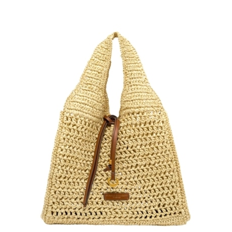 borsa tote da donna nefeli in rafia intrecciata corda 
