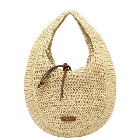 borsa hobo da donna nefeli in rafia intrecciata corda 