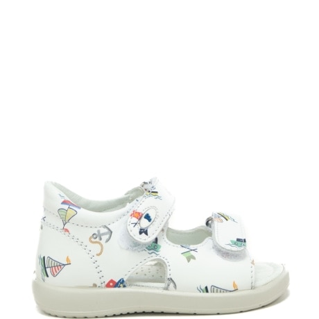 naturino sandali da bambino con stampe a fantasia marina all over bianchi