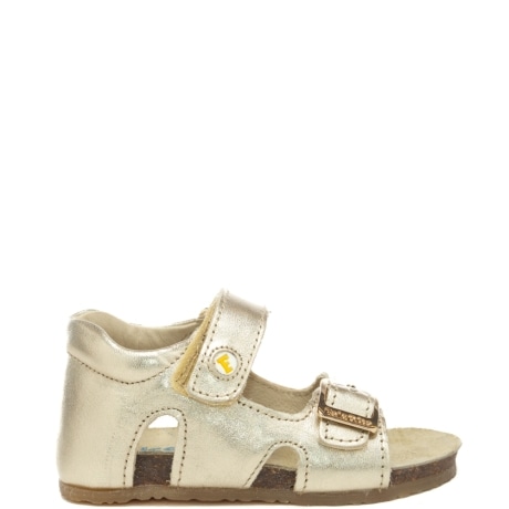 naturino sandali da bambina con fibbia loggata e strappo platino