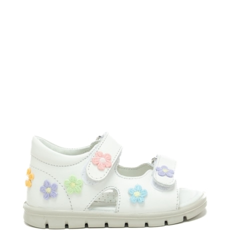 naturino sandali da bambina con decorazioni floreali in macramè all over bianchi