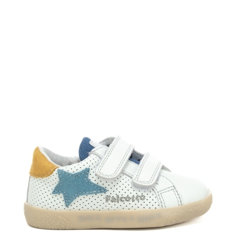naturino sneakers da bambino con inserti in suede a contrasto colore bianco zucca 