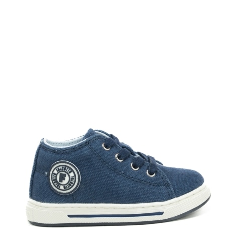 naturino sneakers da bambino in tela con lacci ton sur ton blu navy 