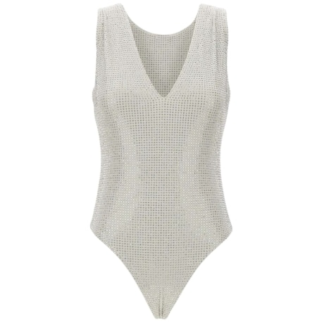 body da donna new urano con strass ton sur ton all over grigio cristallo