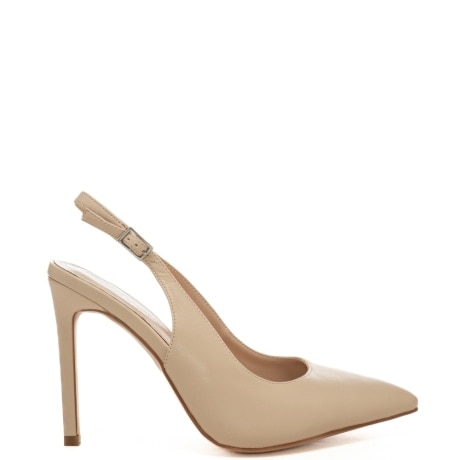 slingback alti da donna con design essenziale e tacco a punta nude