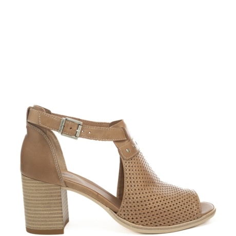 scarpe da donna con tomaia traforata e design semi aperto beige 