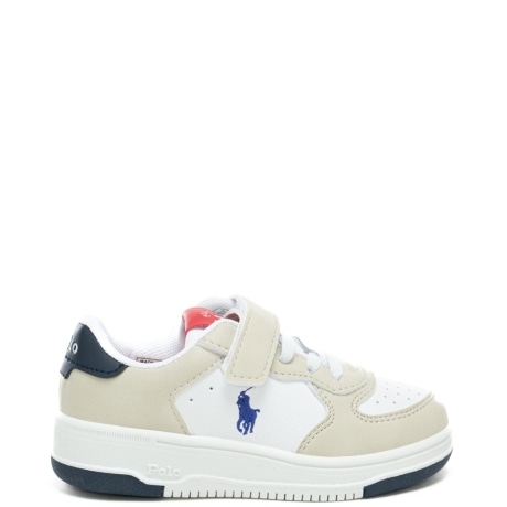 sneakers da bambino heritage court con dettagli a contrasto colore bianche beige