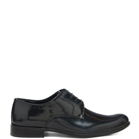 scarpe da uomo in pelle con lacci e quattro occhielli blu