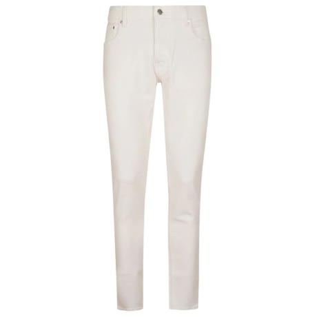 pantaloni da uomo in denim stretch modello classico bianchi