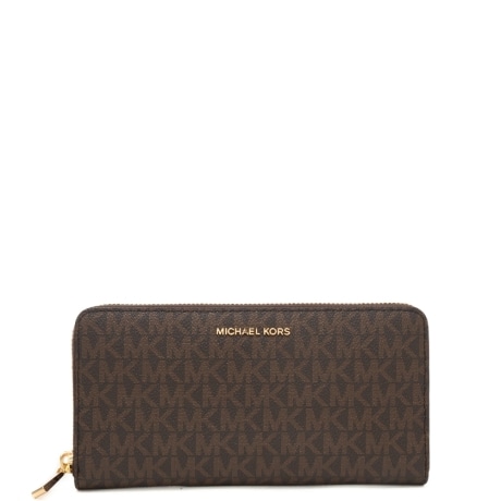 portafoglio grande da donna con stampa pattern logo monogram marrone acorn