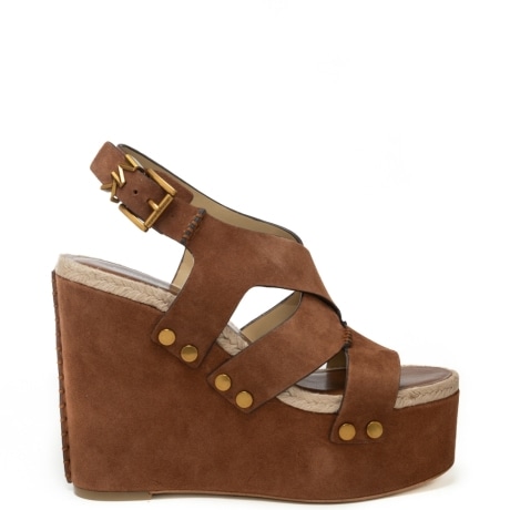 scarpe alte da donna RAVEN WEDGE in suede marrone 
