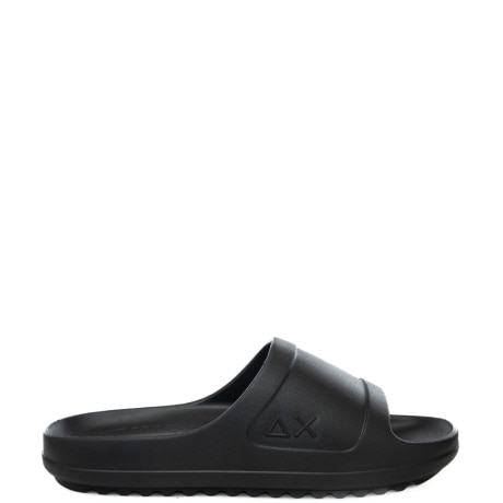 slippers da uomo monoblock con logo in rilievo laterale ton sur ton nero 