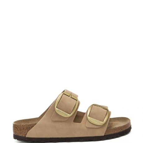 sandali da donna arizona big buckle in vera pelle sabbia 