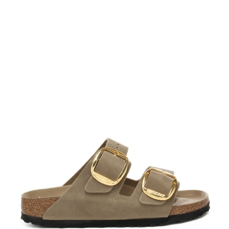 sandali da donna arizona big buckle in vera PELLE OLIATA tabacco
