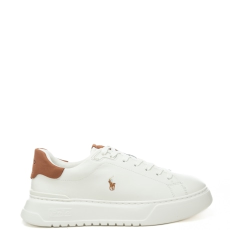 sneakers da uomo RLITE con inserti in suede a contrasto colore bianco marrone