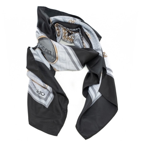 foulard da donna con bordi a contrasto colore nero 