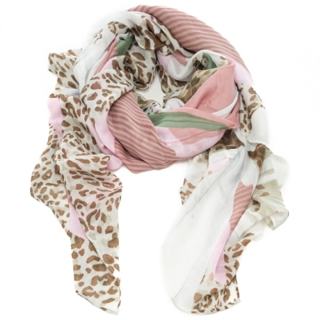 foulard da donna con dettagli animalieri a contrasto colore rosa