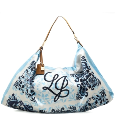 foulard bag da donna con stampa a fantasia blu maiolica 
