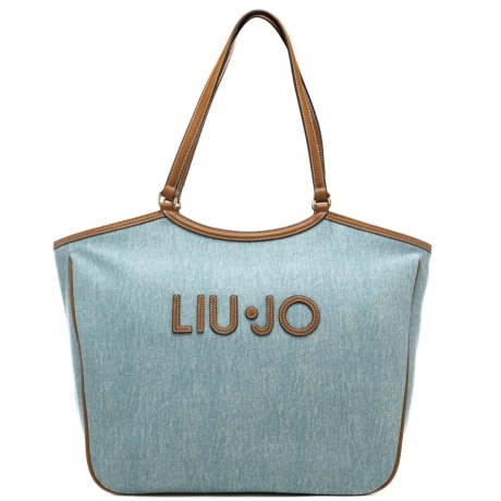 borsa tote da donna in denim chiaro 