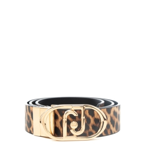 cintura da donna reversibile con stampa animalier 