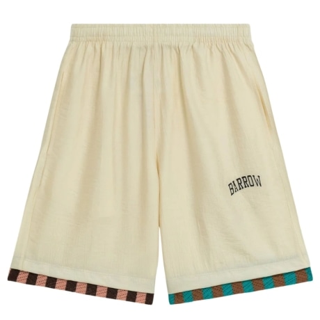 Bermuda POPELINE UNISEX con logo lettering e fondo in tessuto a contrasto colore bianco 