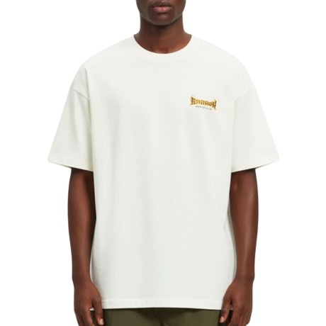  T SHIRT UNISEX in jersey di cotone con maix stampa multicolor stampata sul retro bianca