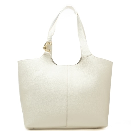 borsa a spalla da donna coccinelle c easy in vera pelle bianca 