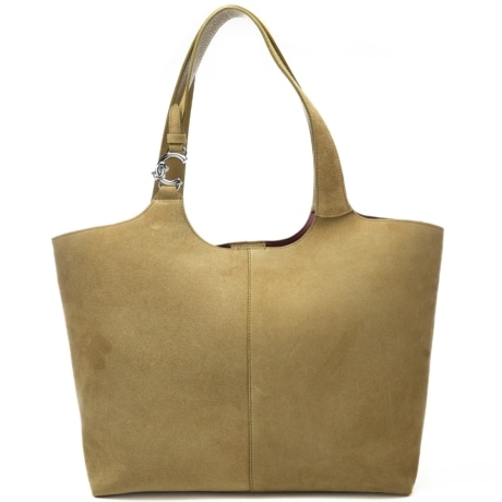 borsa a spalla da donna coccinelle c easy in suede beige scuro 