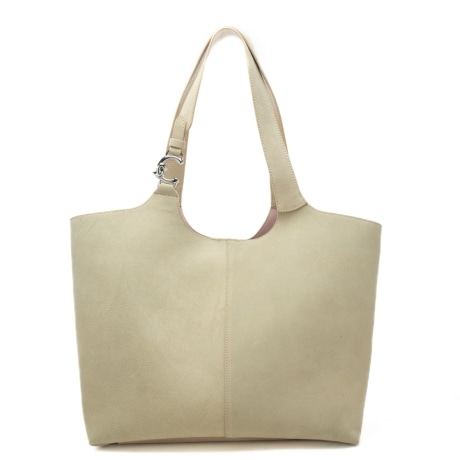 borsa a spalla da donna coccinelle c easy in suede beige chiaro