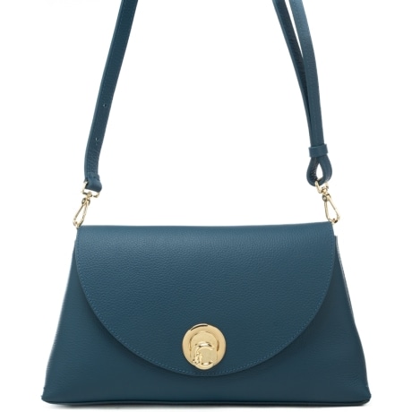borsa a spalla da donna enikla in vera pelle ottanio
