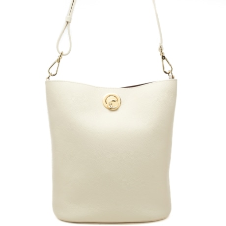 borsa da donna enikla in vera pelle forma trapezoidale bianca