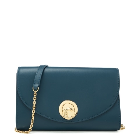 borsa a tracolla da donna enikla smooth in vera pelle con patta ottanio 