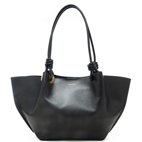 borsa a spalla da donna finn in vera pelle bottalata nera