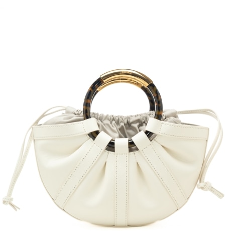 borsa a mano da donna shell con sacca interna a contrasto con coulisse bianca