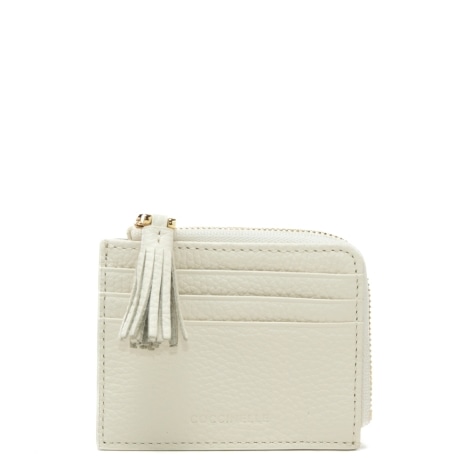 portacarte da donna TASSEL in vera pelle bianca