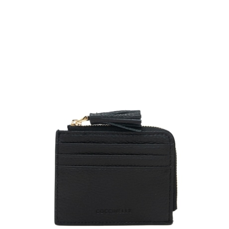 portacarte da donna tassel in vera pelle nero