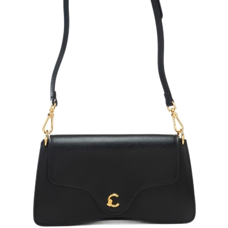 borsa a tracolla da donna c me calf in vera pelle nera 