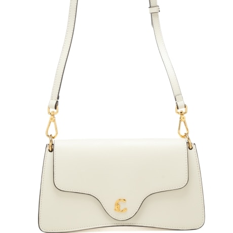borsa a tracolla da donna c me calf in vera pelle bianca 