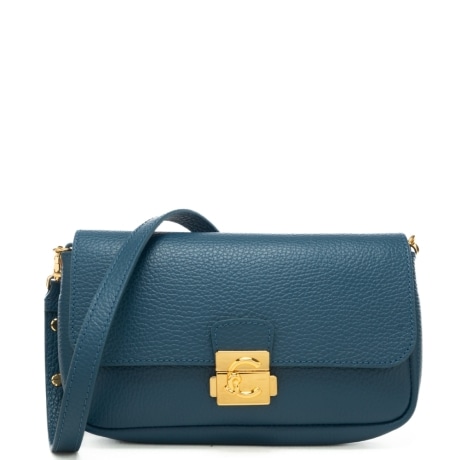 borsa a tracolla da donna c me lock con chiusura con clip frontale in metallo ottanio