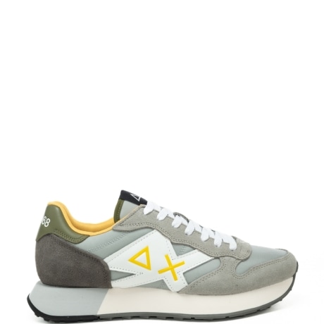 sneakers da uomo jaki 2.0 solid in tessuto con inserti in camoscio grigio chiaro 