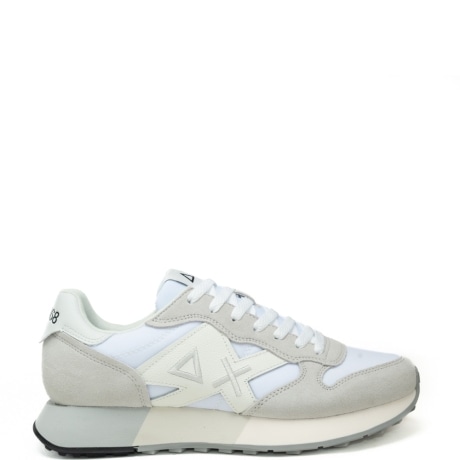 sneakers da uomo jaki 2.0 bicolor in tessuto con inserti in camoscio bianco bianco 