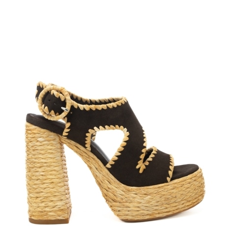 scarpe alte da donna WANDA ricami a contrasto colore cioccolato