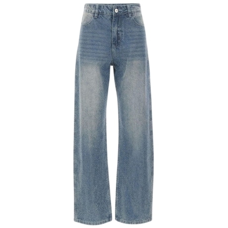 jeans da donna CHARON con strass all over denim blu
