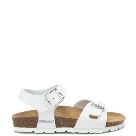 sandali da bambina luce con tomaia in vera pelle bianco