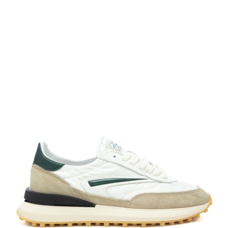 sneakers da uomo athleta in vera pelle e suede bianco verde